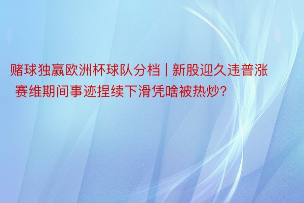 赌球独赢欧洲杯球队分档 | 新股迎久违普涨 赛维期间事迹捏续下滑凭啥被热炒？